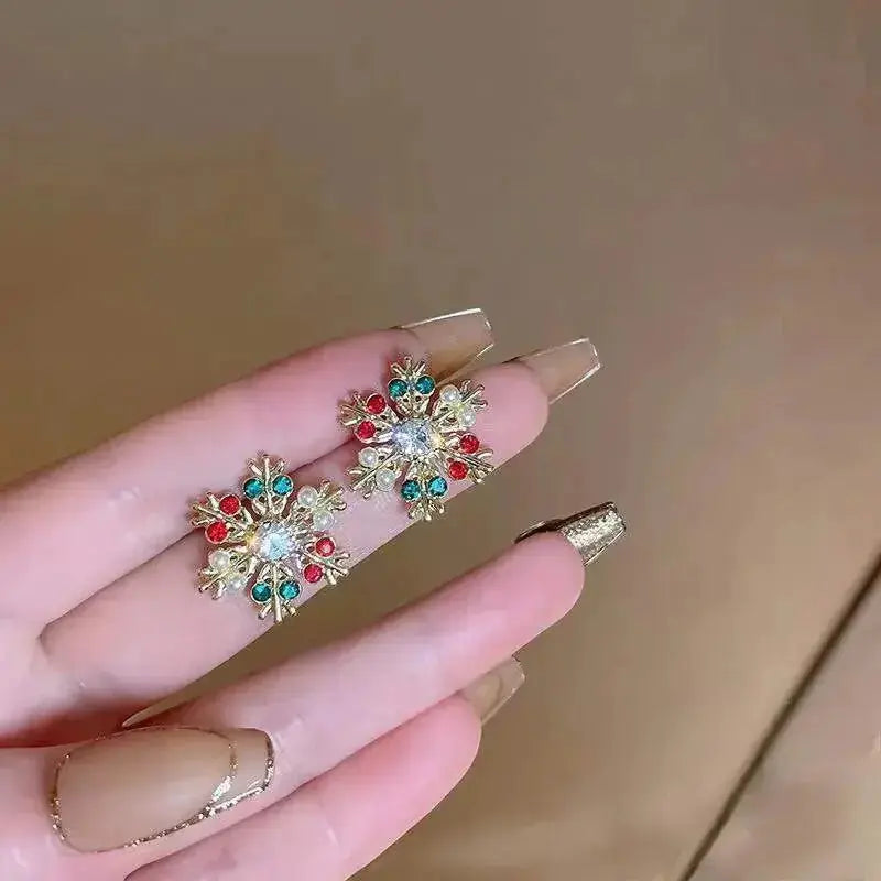 Crystal Snowflake Stud Earrings: Festive Fashion BrightBox
