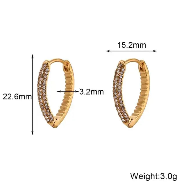 V-Shaped Crystal Pearl Earrings BrightBox