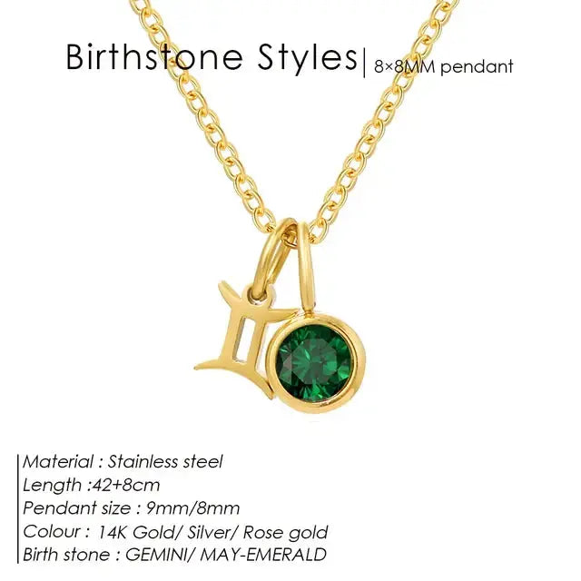 Birthstone Constellation Double Pendant Necklace BrightBox