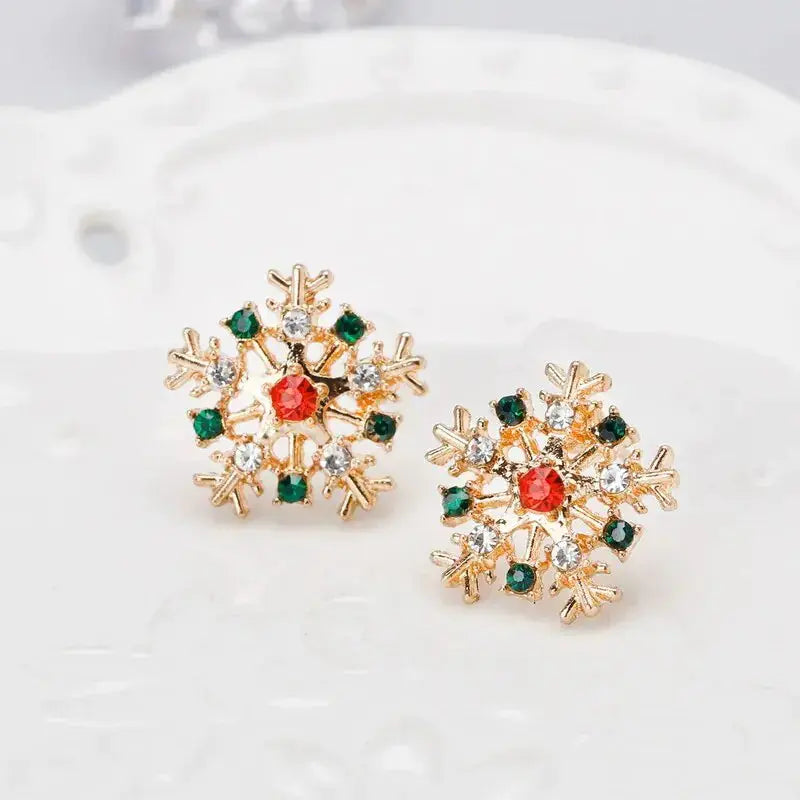 Crystal Snowflake Stud Earrings: Festive Fashion BrightBox