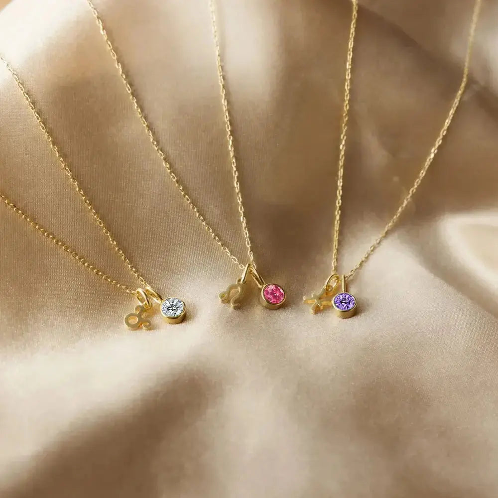 Birthstone Constellation Double Pendant Necklace BrightBox