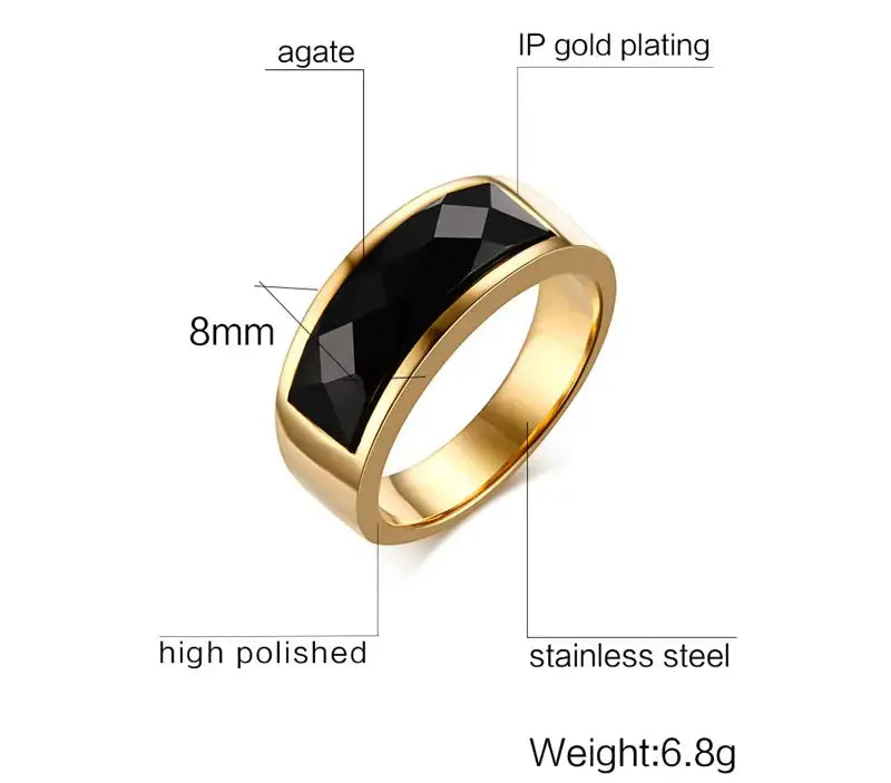 Black Carnelian Stone Rings BrightBox