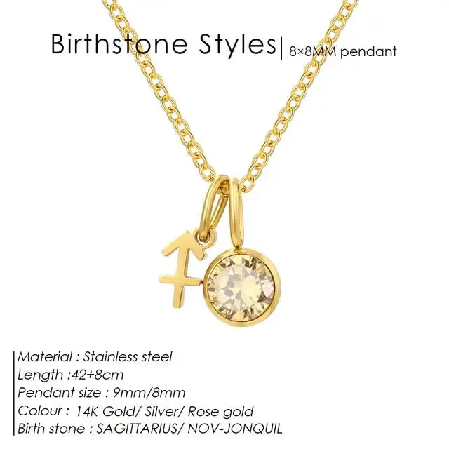 Birthstone Constellation Double Pendant Necklace BrightBox