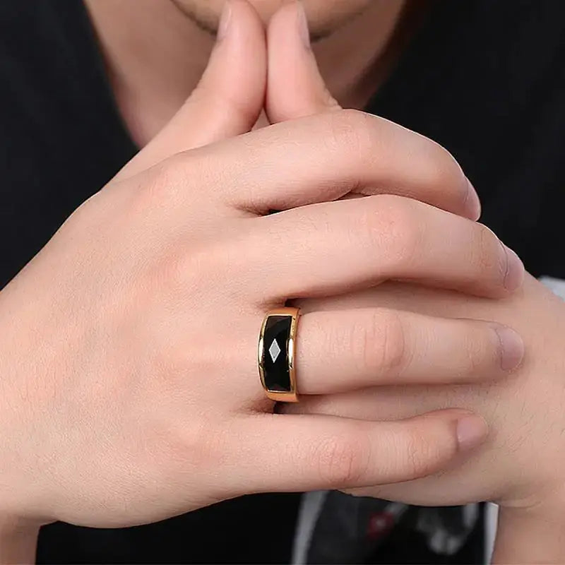 Black Carnelian Stone Rings BrightBox