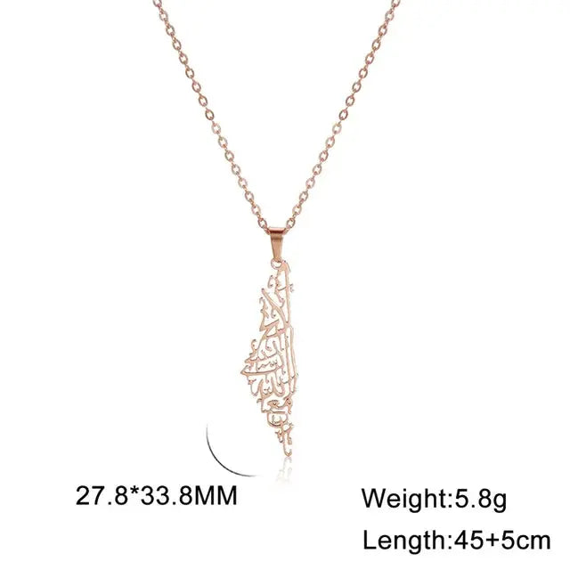 Unisex Stainless Steel Hollow Map Necklaces BrightBox