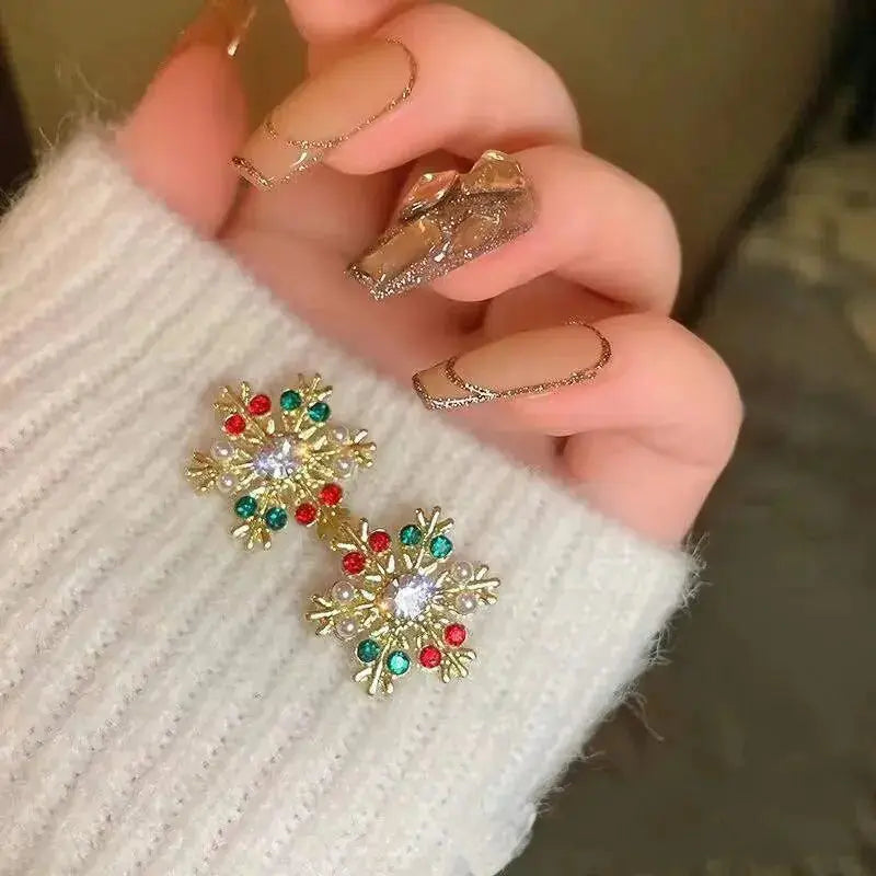 Crystal Snowflake Stud Earrings: Festive Fashion BrightBox