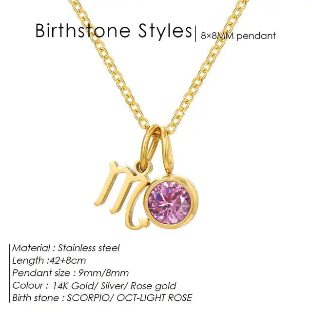 Birthstone Constellation Double Pendant Necklace BrightBox
