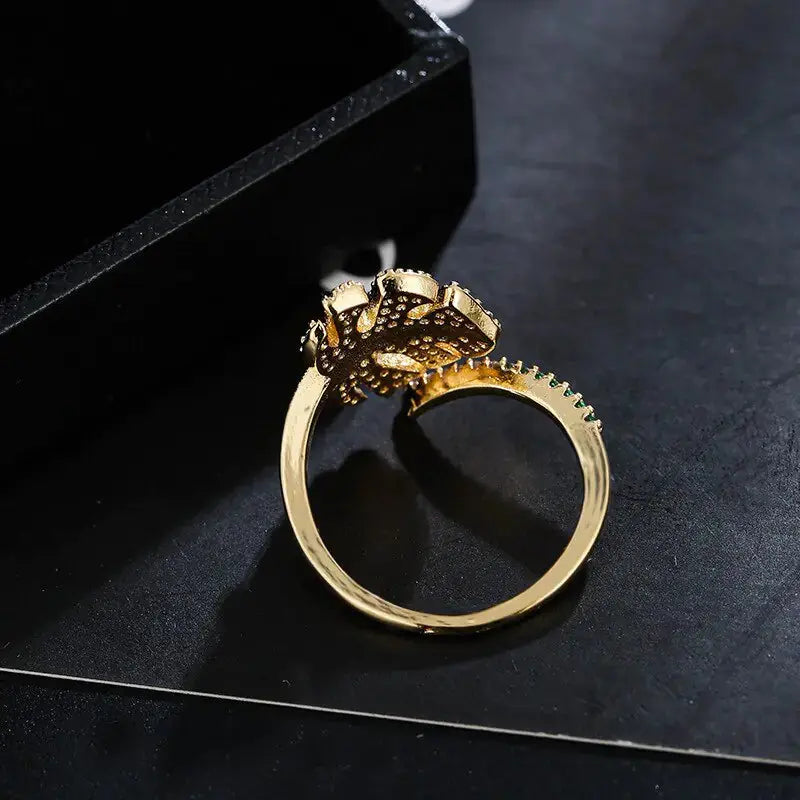 Leaf Branch Shape Zircon Adjustable Open Ring BrightBox