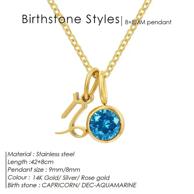 Birthstone Constellation Double Pendant Necklace BrightBox