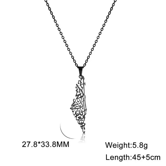 Unisex Stainless Steel Hollow Map Necklaces BrightBox