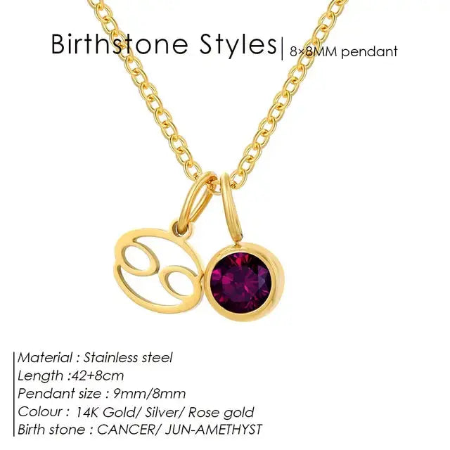 Birthstone Constellation Double Pendant Necklace BrightBox