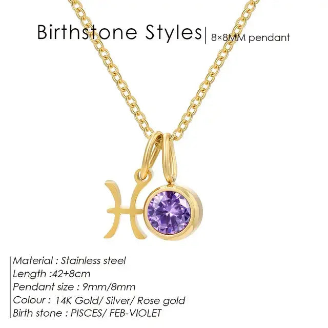 Birthstone Constellation Double Pendant Necklace BrightBox