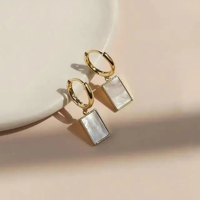 New Fashion Women's Square Fritillaria Earrings BrightBox