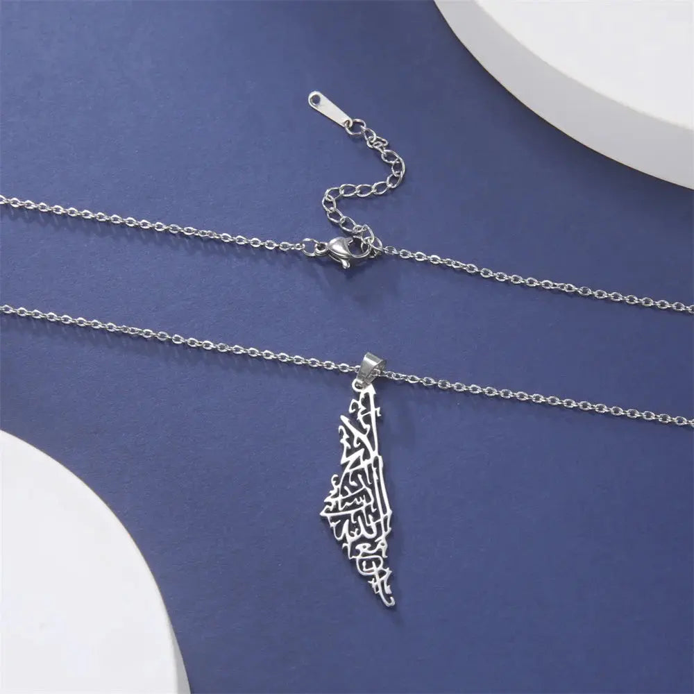 Unisex Stainless Steel Hollow Map Necklaces BrightBox