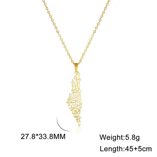 Unisex Stainless Steel Hollow Map Necklaces BrightBox