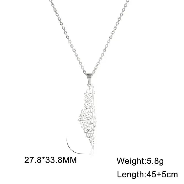 Unisex Stainless Steel Hollow Map Necklaces BrightBox