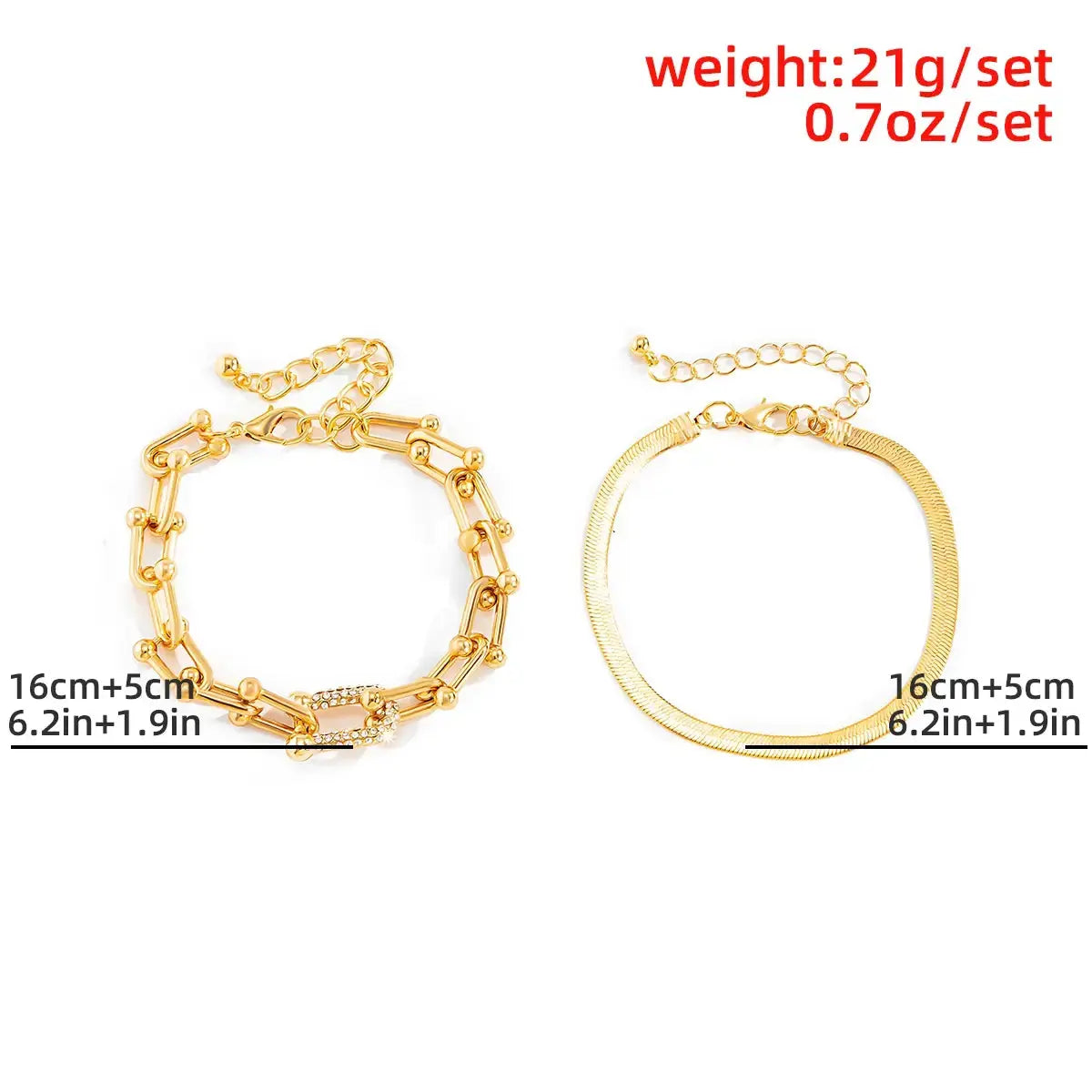 Crystal Zircon Chain Charm Bracelet BrightBox