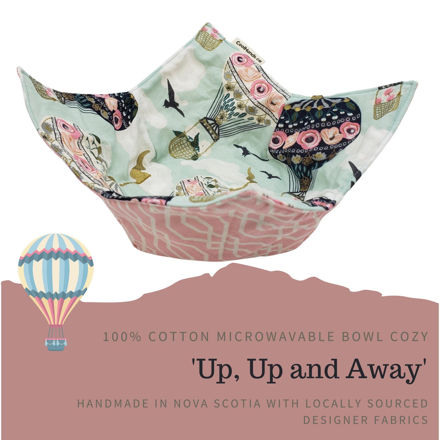 Microwavable Bowl Cozy - Up, Up and Away