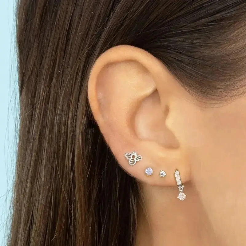 Sterling Silver Crystal Stud Earrings BrightBox