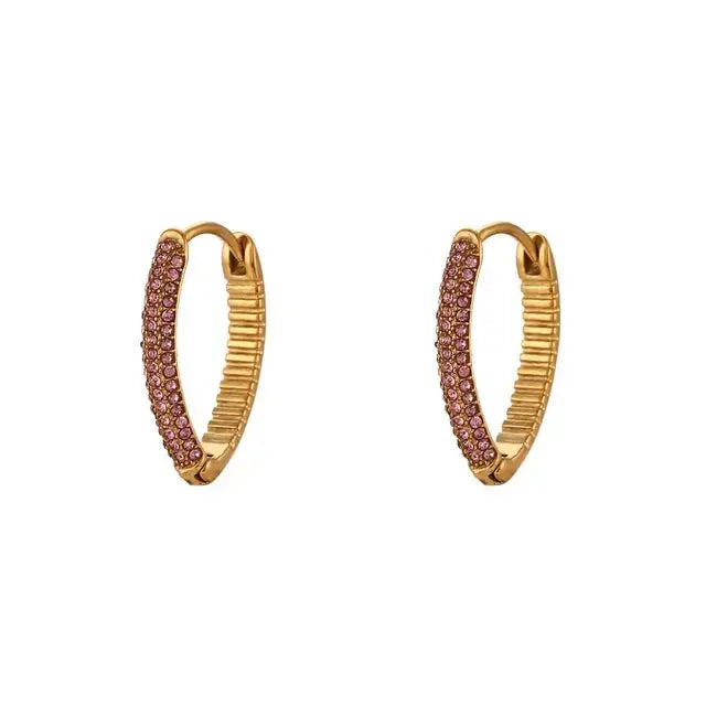 V-Shaped Crystal Pearl Earrings BrightBox