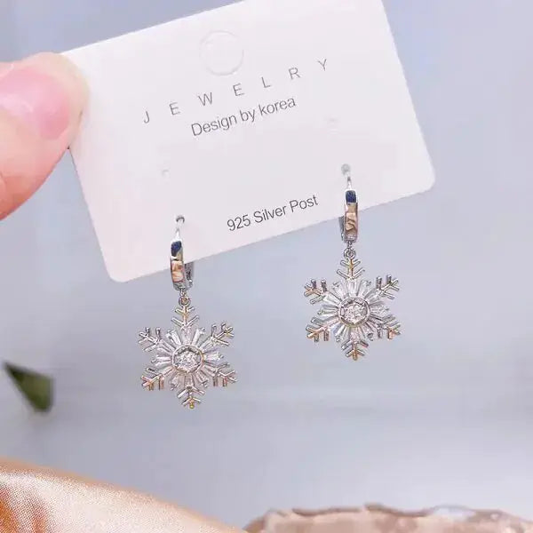 Crystal Snowflake Stud Earrings: Festive Fashion BrightBox