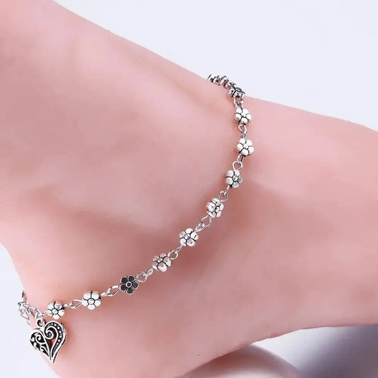 Silver Bead Chain Anklet for Women and Girls BrightBox