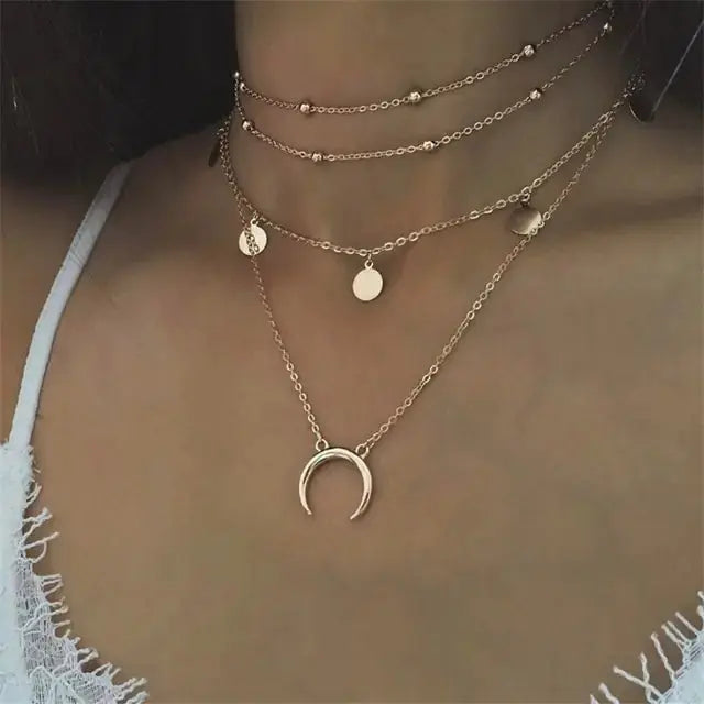 Coin letter Layered Necklaces BrightBox
