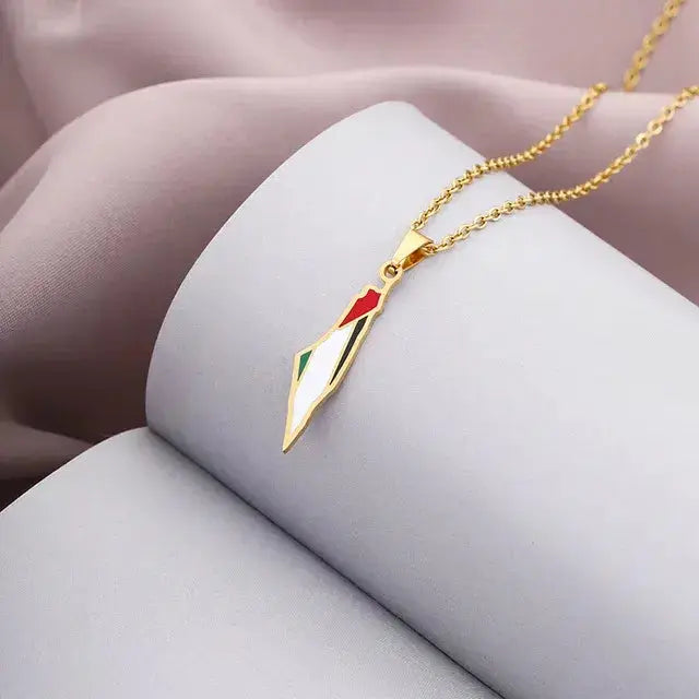 Stainless Steel Palestine Pendant Chain Necklaces BrightBox