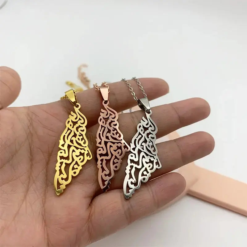 Stainless Steel Palestine Pendant Chain Necklaces BrightBox