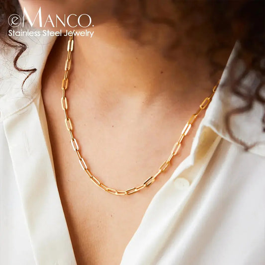 Fashion Paperclip Link Chain Necklace BrightBox