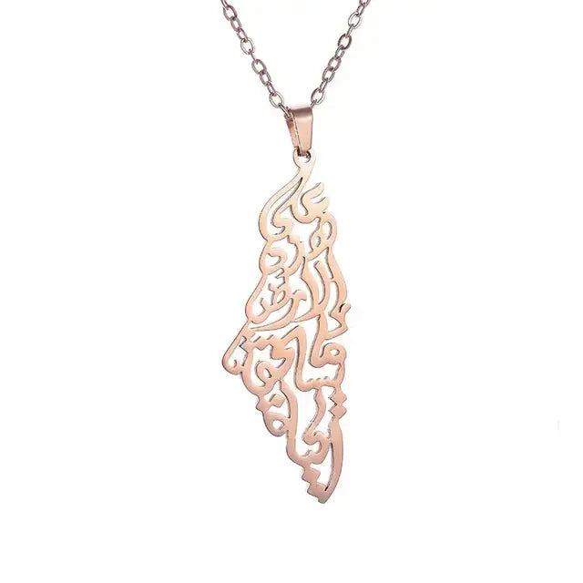 Stainless Steel Palestine Pendant Chain Necklaces BrightBox