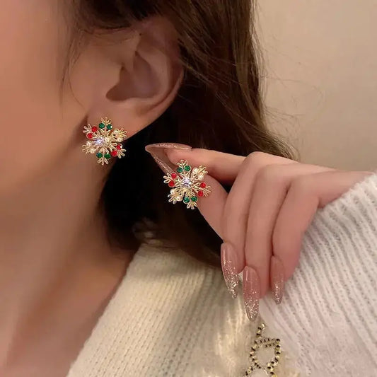 Crystal Snowflake Stud Earrings: Festive Fashion BrightBox
