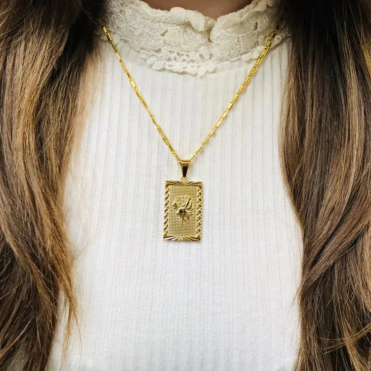 Gold Geo Floral Necklace BrightBox