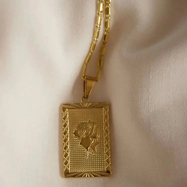 Gold Geo Floral Necklace BrightBox