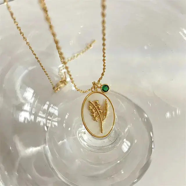 Birthstone Flower Pendant Necklace BrightBox