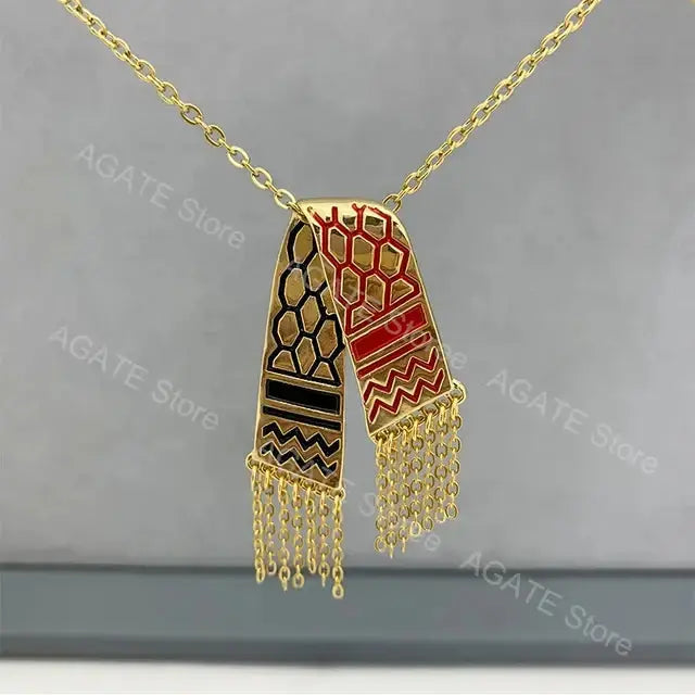 Stainless Steel Zircon Tassel Pendant Necklace BrightBox