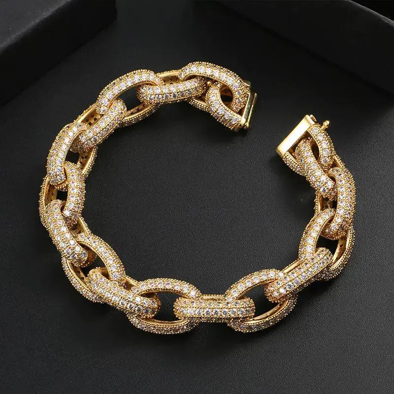 Heavy Rock Iced Out Cuban Charm Bracelets BrightBox
