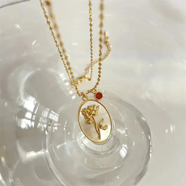 Birthstone Flower Pendant Necklace BrightBox