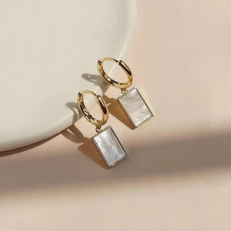 New Fashion Women's Square Fritillaria Earrings BrightBox