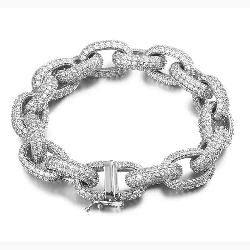 Heavy Rock Iced Out Cuban Charm Bracelets BrightBox