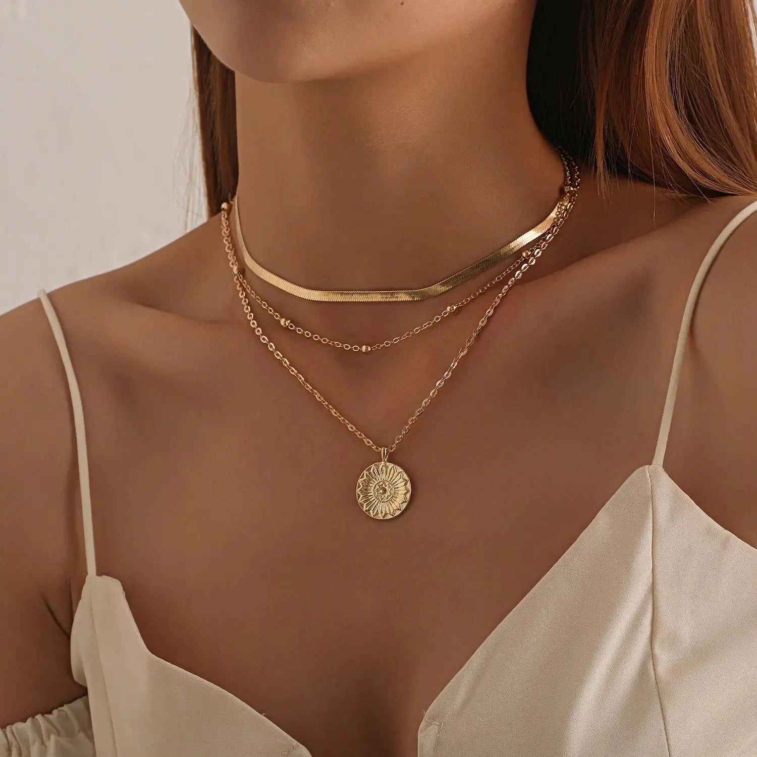 Coin letter Layered Necklaces BrightBox