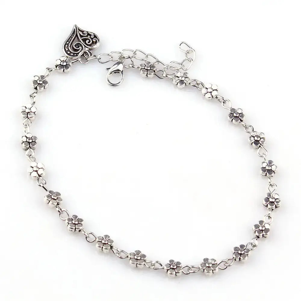 Silver Bead Chain Anklet for Women and Girls BrightBox
