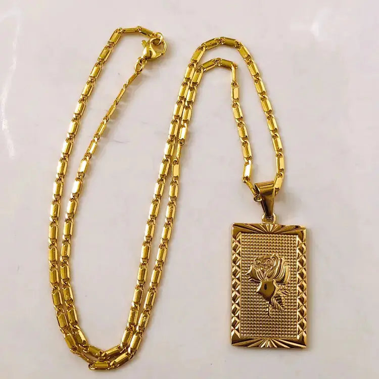 Gold Geo Floral Necklace BrightBox