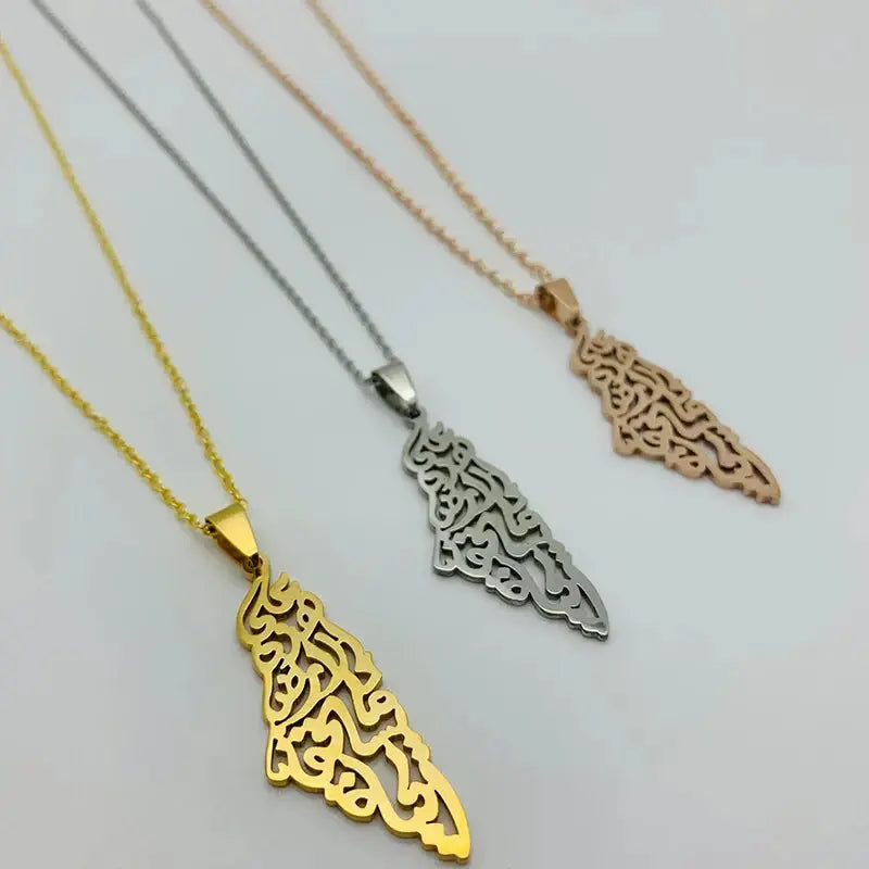 Stainless Steel Palestine Pendant Chain Necklaces BrightBox
