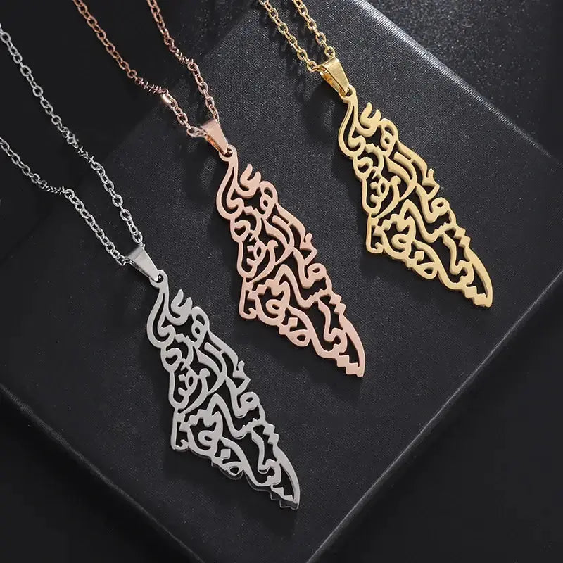 Stainless Steel Palestine Pendant Chain Necklaces BrightBox