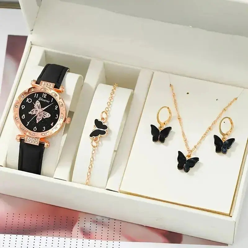 Luxury Rhinestone Butterfly Watch Set BrightBox