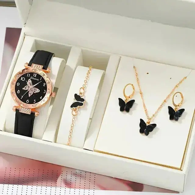 Luxury Rhinestone Butterfly Watch Set BrightBox
