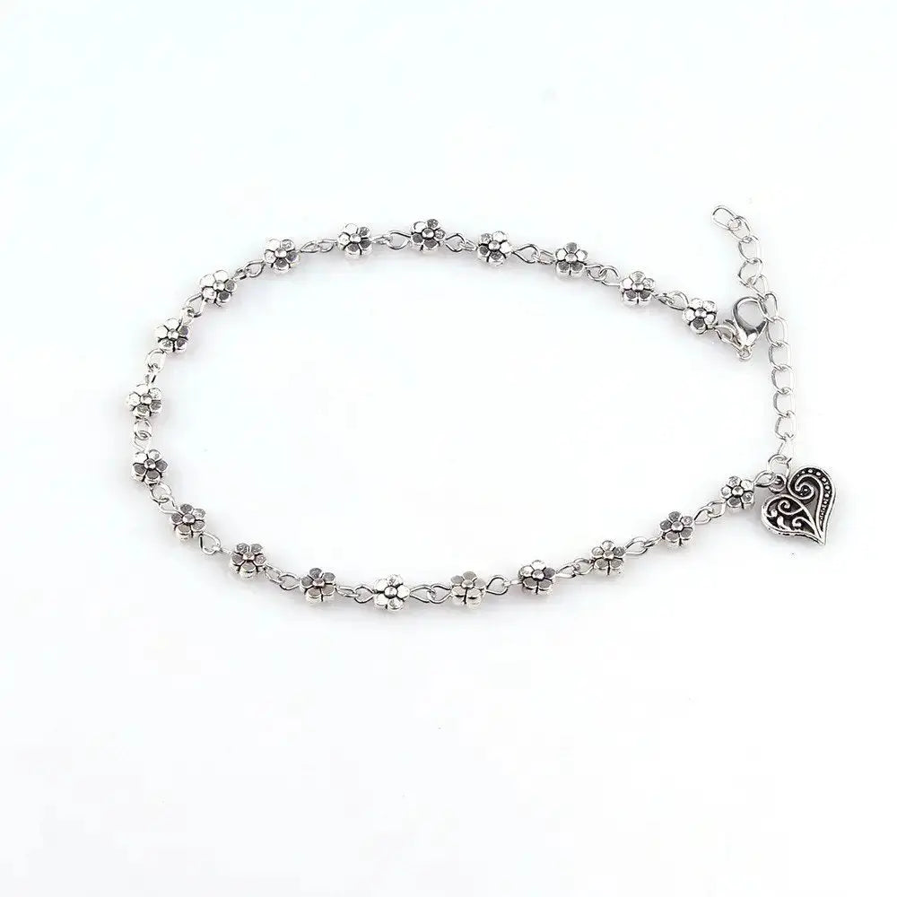 Silver Bead Chain Anklet for Women and Girls BrightBox