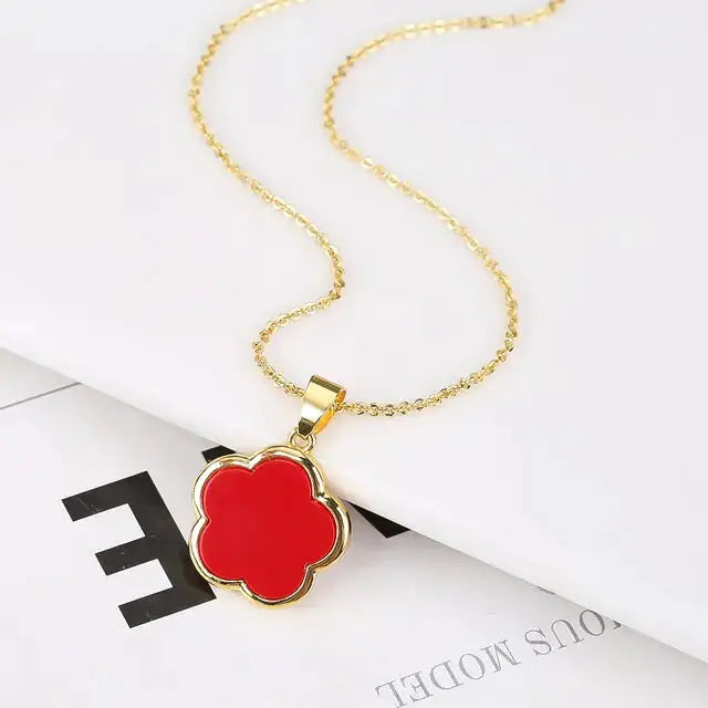 Plant Flower Pendant Necklace Women BrightBox