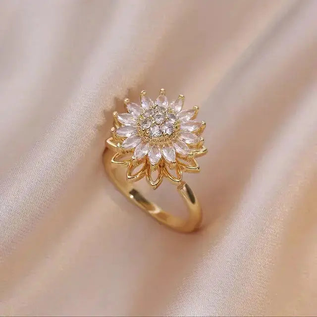 Rotatable Sunflower Zircon Earrings Set BrightBox